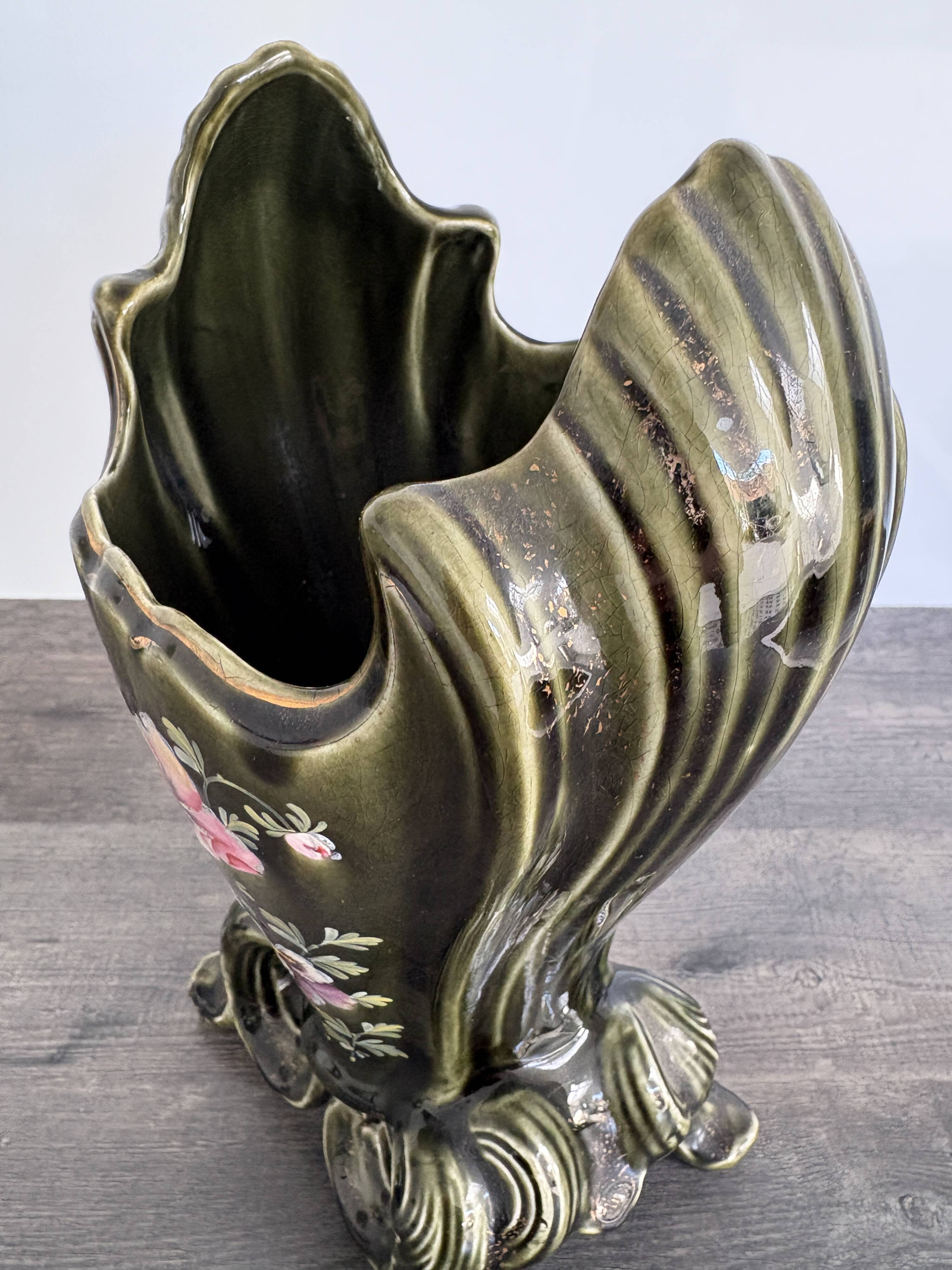 Antique glazed ceramic vase