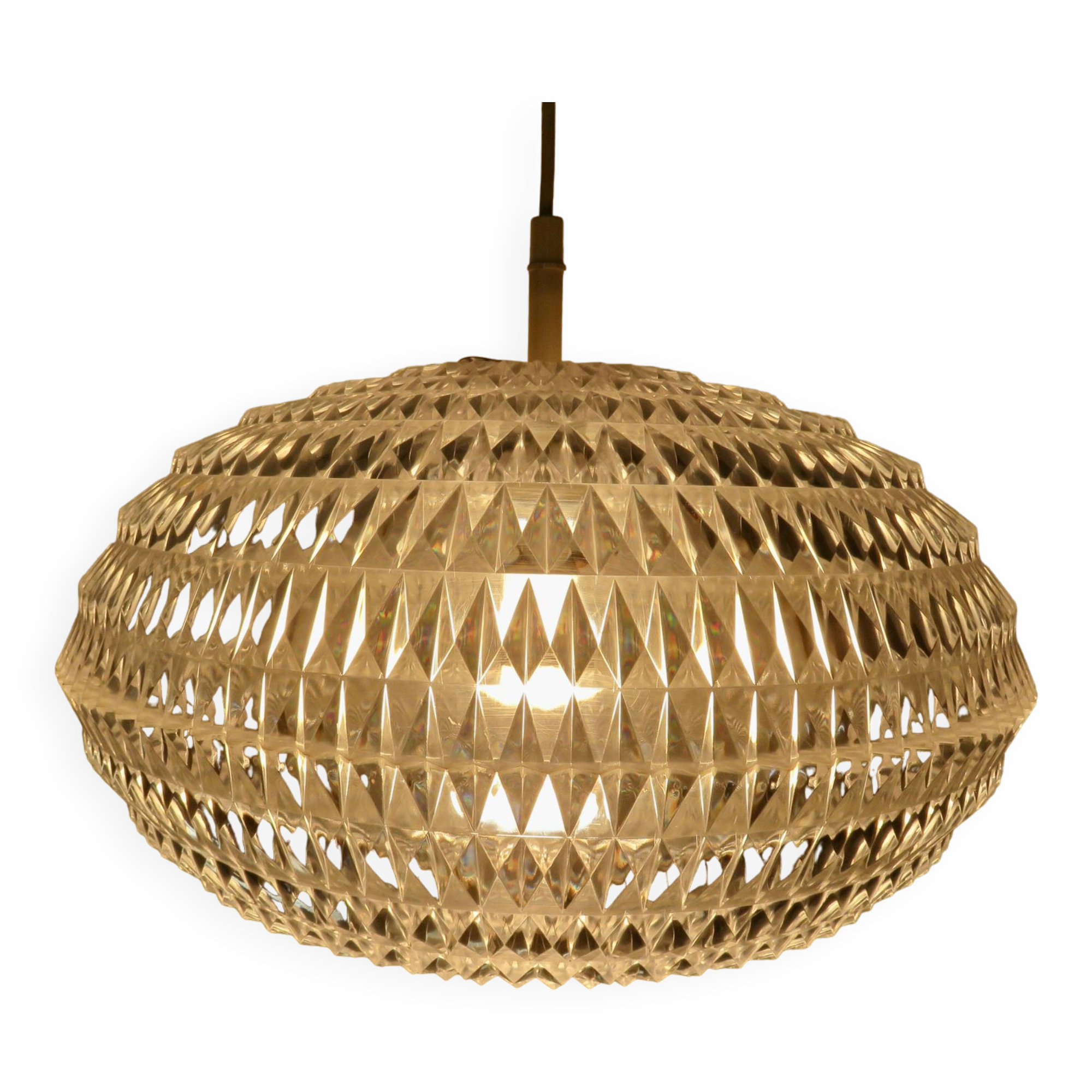 Suspension "ERCO" Diamond par Aloys Gangkofner Allemagne 1970 vintage