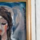 Portrait of a long-haired woman. Contemporary painter side: Hrasarkos.Acrylic.