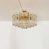 Gilded ice glass ceiling chandelier by J.T. Kalmar