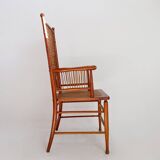 "Winter Garden" High back Wood and wicker chair