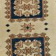 2x11 shades of cream blue oushak runner rug