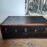 Old cabin trunk, suitcase. height 103cm