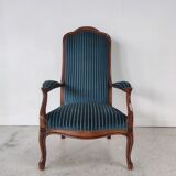 Voltaire armchair velvet striped blue