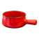 Vintage poelon in bright red glazed ceramic