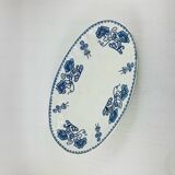 Oval Plate / Serving Dish Terre de Fer Sarreguemines model 1900 blue