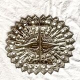 Antique Godinger silver plated metal trivet - peacock - made in Italy