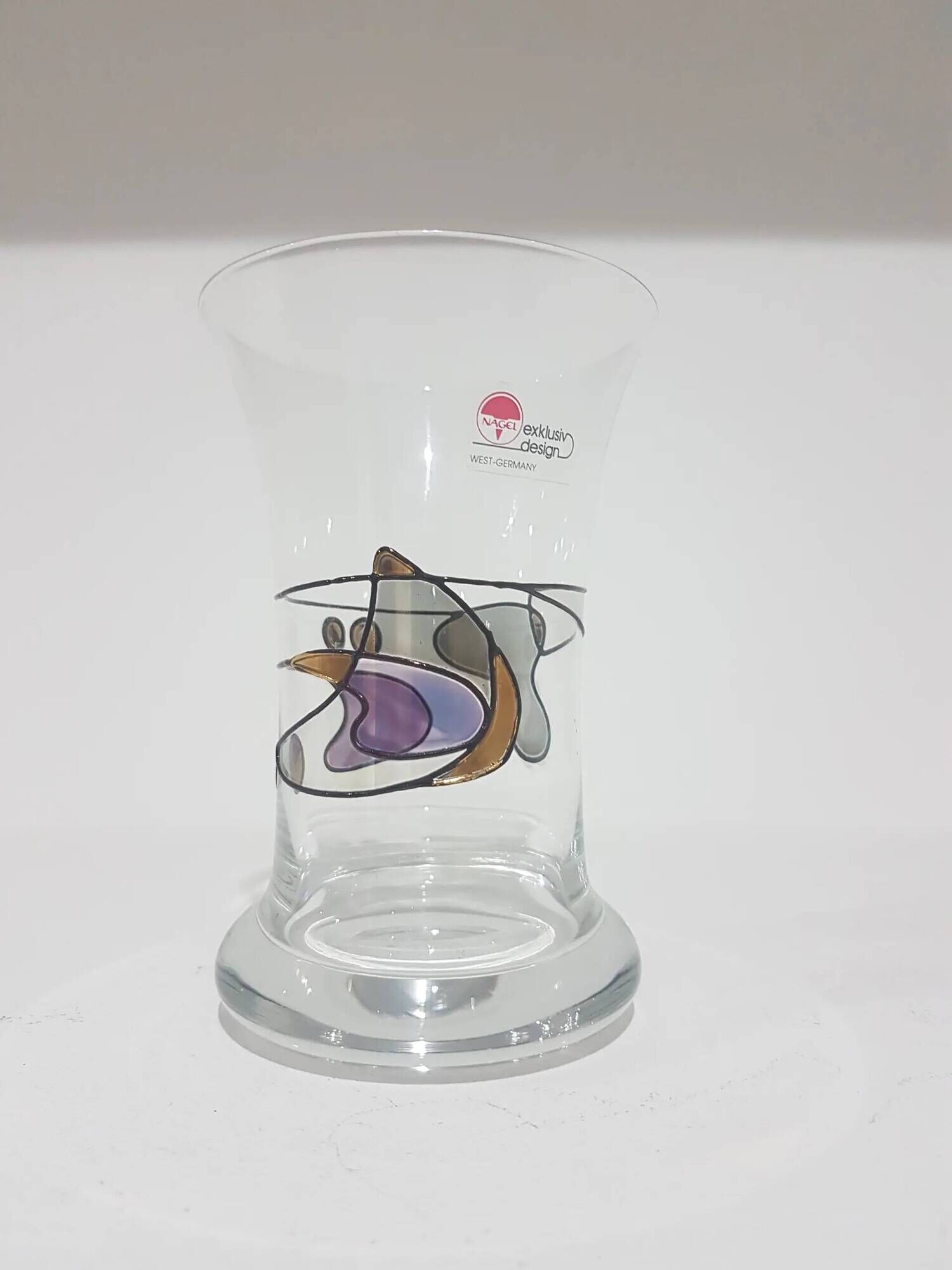 Nagel Vase Exclusive Design, hand-blown transparent glass, Germany, 1980s.
