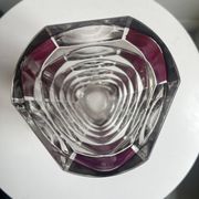 Luminarc vase with burgundy geometric patterns, France 1970
