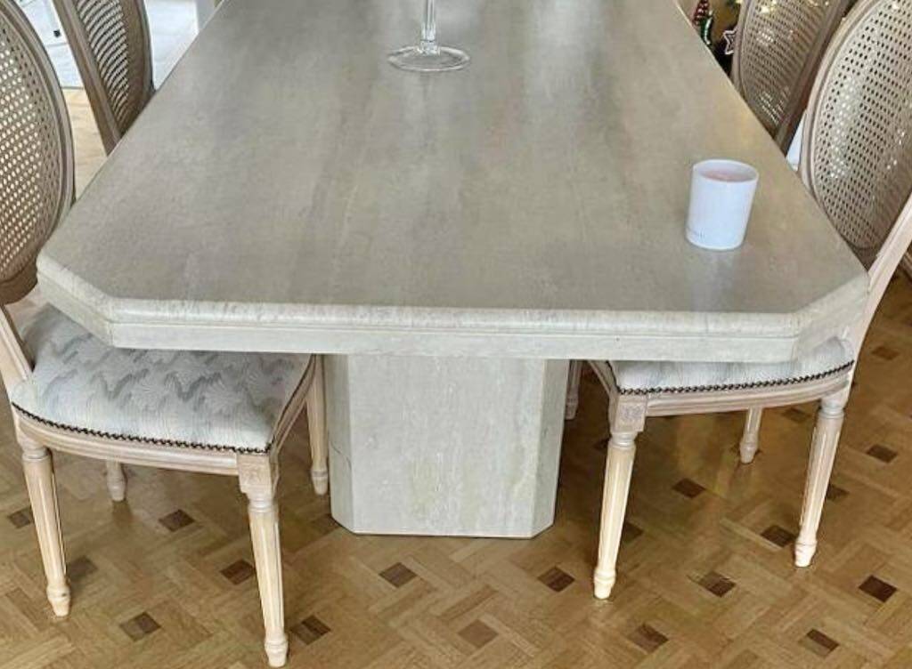 Vintage 180cm travertine dining table