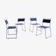 Lot de 4 chaises de salle à manger en cuir Giandomenico Belotti pour Alias