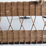 Coat rack 4 hooks in vintage rattan
