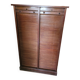 Double curtain binder in blond mahogany