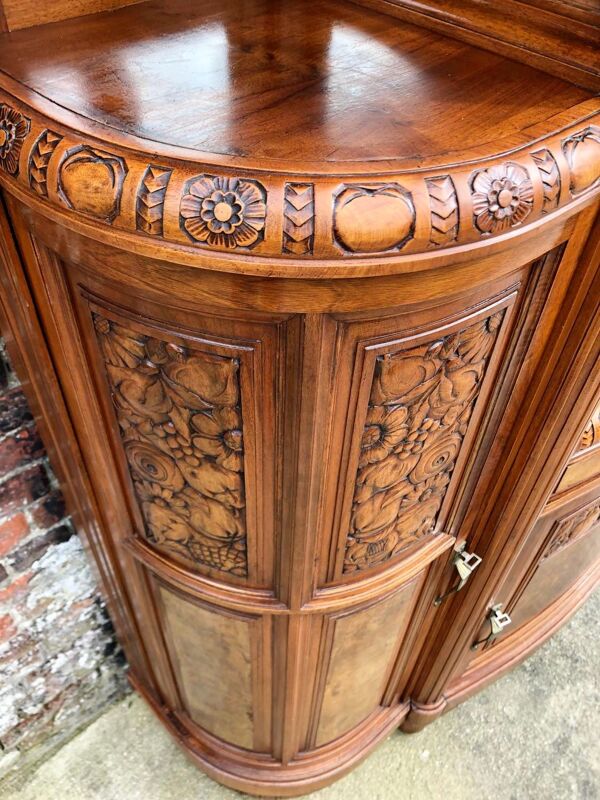 Buffet art déco plateau marbre, meuble vaisselier ancien