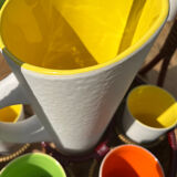 Jug and glasses for orangeade service