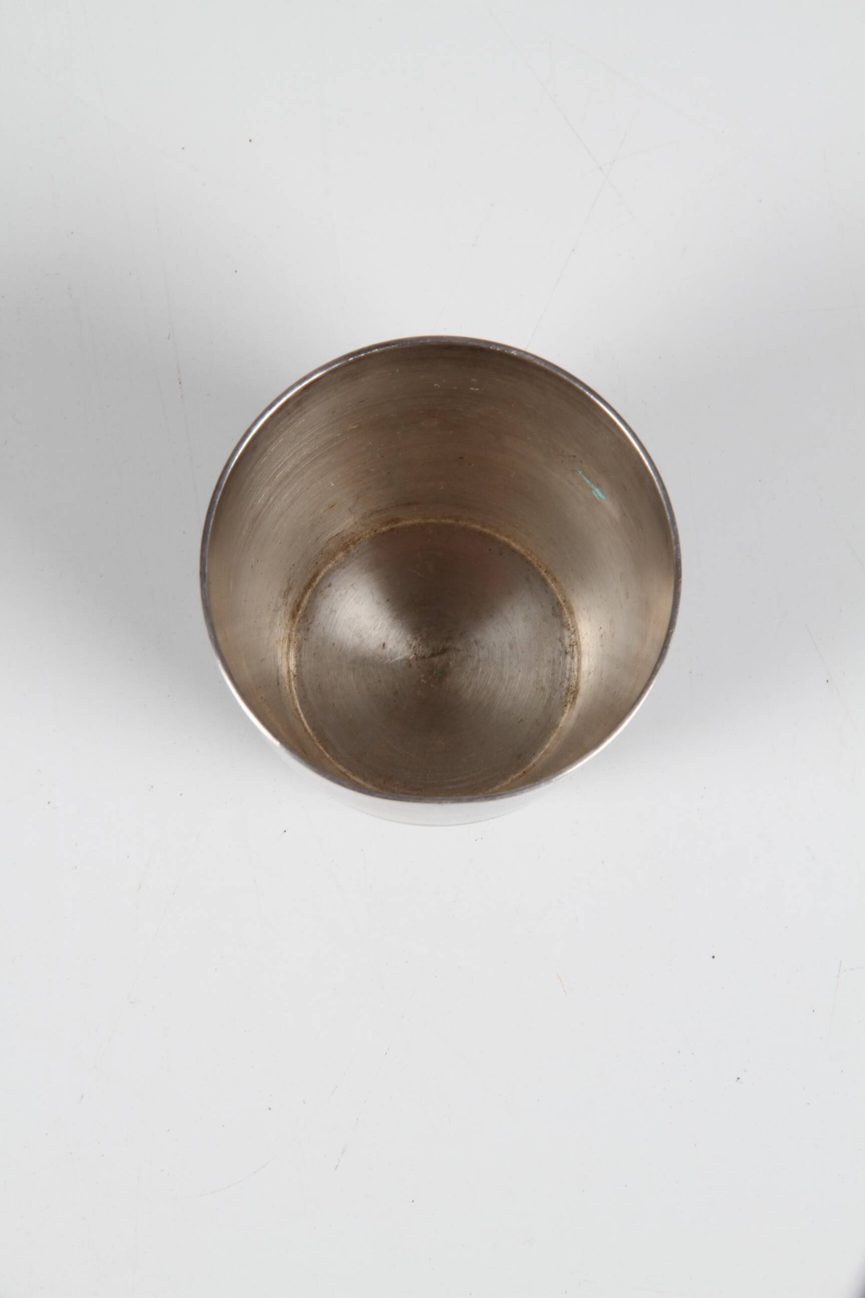 Christofle silver metal tumbler cup, Luc Lanel ripple model