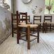 6 straw and oak chairs, mountain furniture