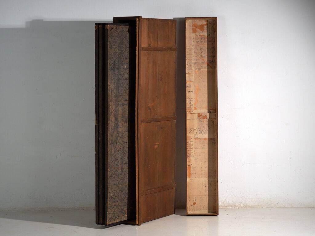 Antique Japanese six-panel screen with box – Japan, circa 1900