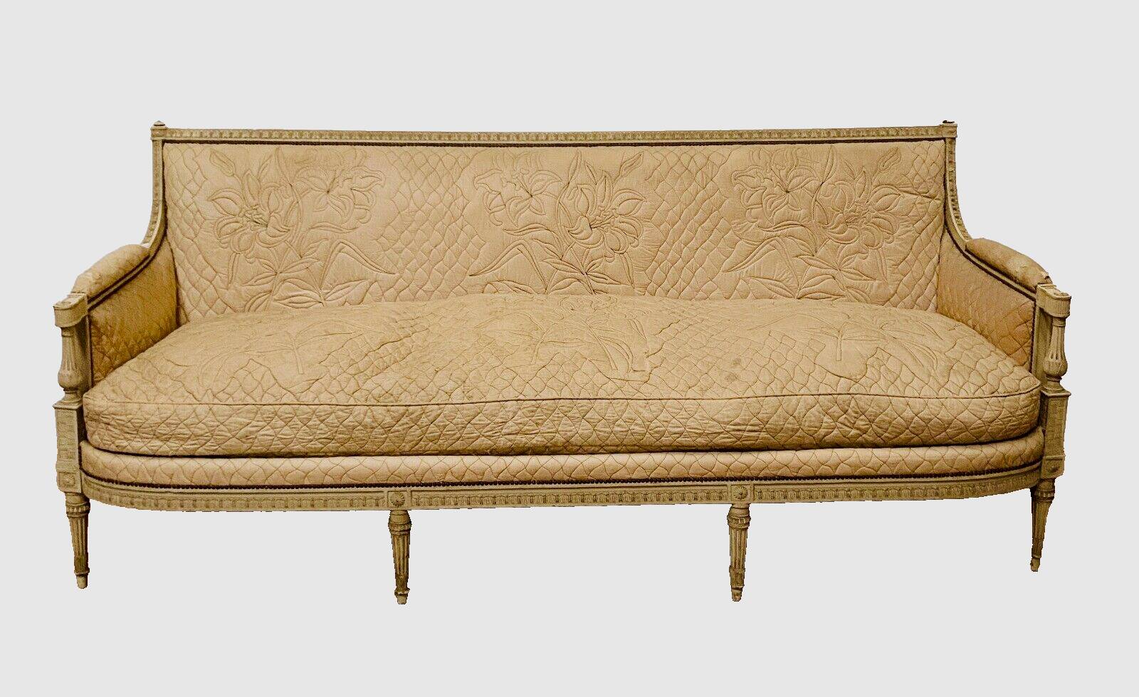 Louis XVI style bench in 20th century patinated beech