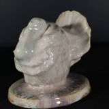 Art Deco ceramic animal sculpture, White Turkey, circa 1930