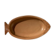 Plat ovale poisson en céramique marron