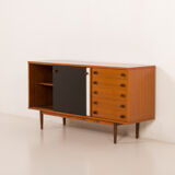 Vintage teak sideboard in the style of Charlotte Perriand, 1970s