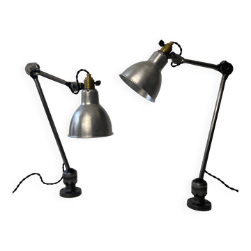 PAIR OF ANTIQUE INDUSTRIAL WALL LIGHTS "GRAS RAVEL" No. 304
