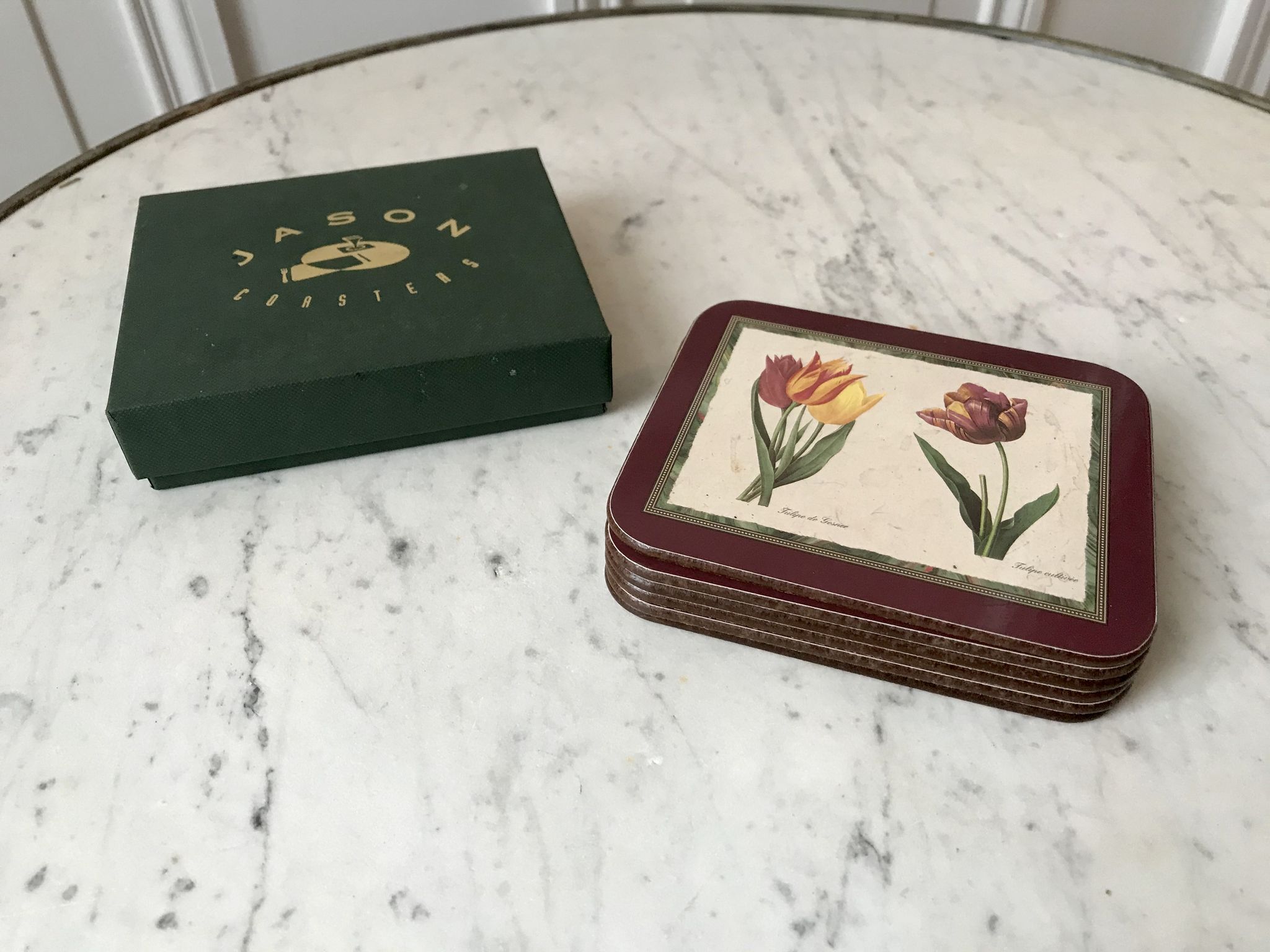 6 coasters Jason Coasters flowers Made in New Zealand (1963)