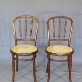 Set de 2 chaises Kohn bistrot cannées 1920 - bentwood -