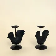 Paire de bougeoirs oiseaux