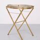 small Brass folding serving tray table 1970 France