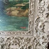 Ancien tableau signé -J.Gerard- Huile sur toile cadrée dimension : H-46 ...