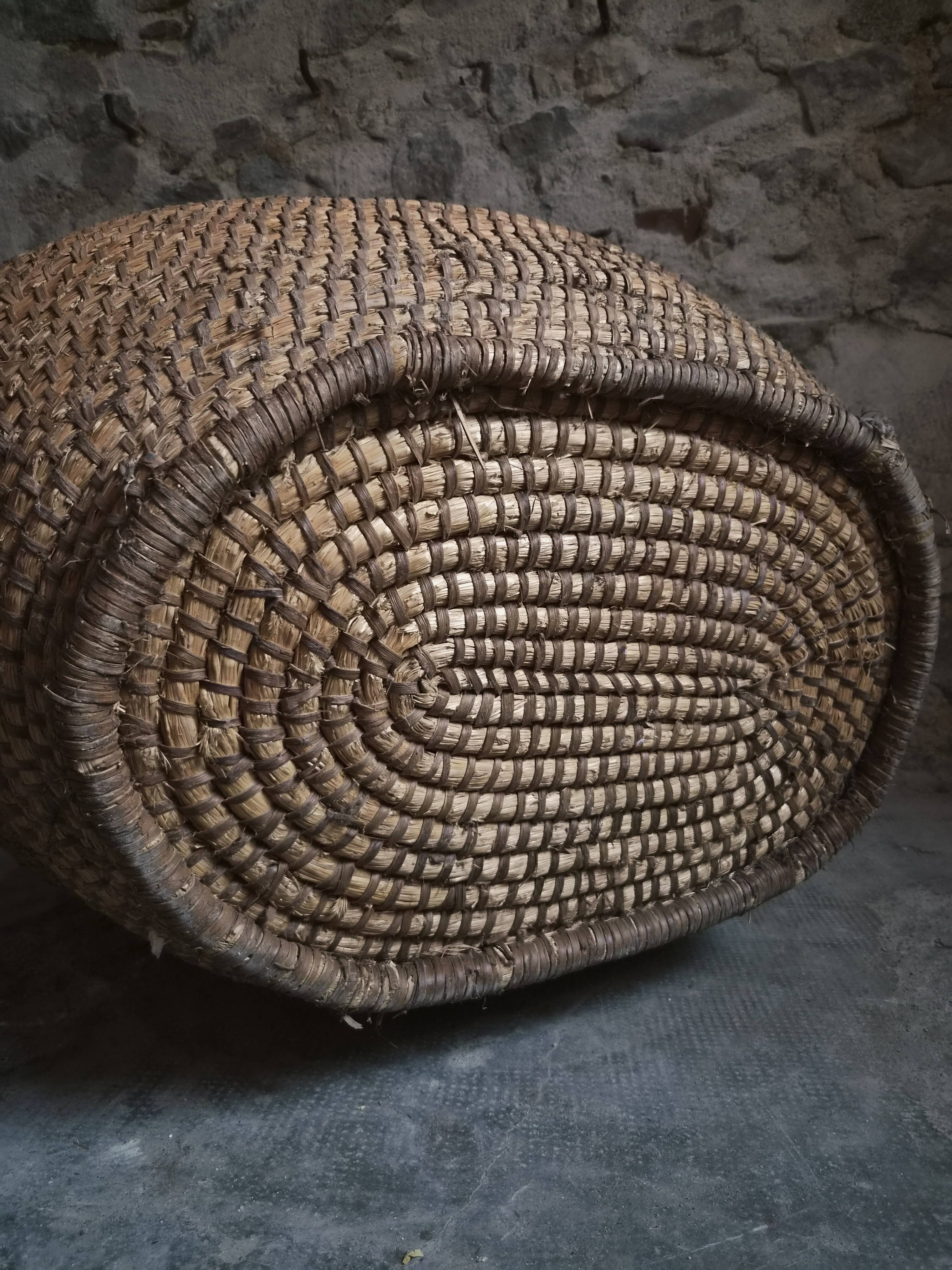 Panier à grains français ancien – Auvergne, vers 1900