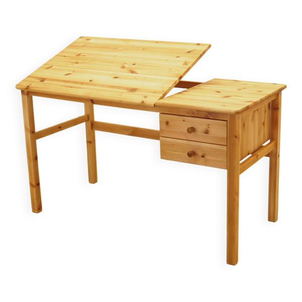 Bureau en pin danois avec plateau réglable, années 1990