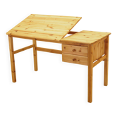 Danish pine desk with adjustable top, 1990s