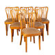 6 Upholstered wooden Mid century Dining Chairs