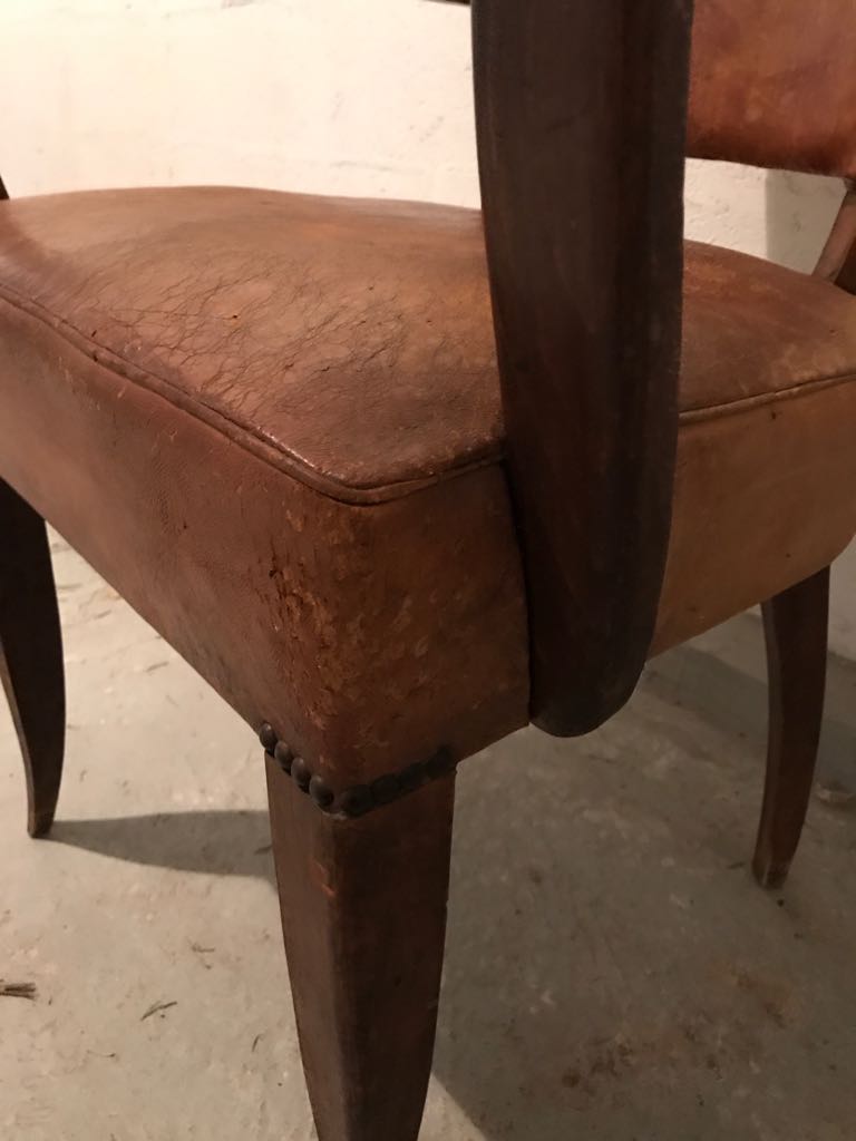 Fauteuil bridge en cuir