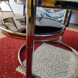 Round coffee table glass and chrome