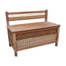Vintage rattan bench chest