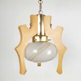 Suspension wood and Murano glass 1980s