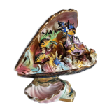 shell lamp and earthenware fish