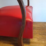 Armchair art deco skaï red