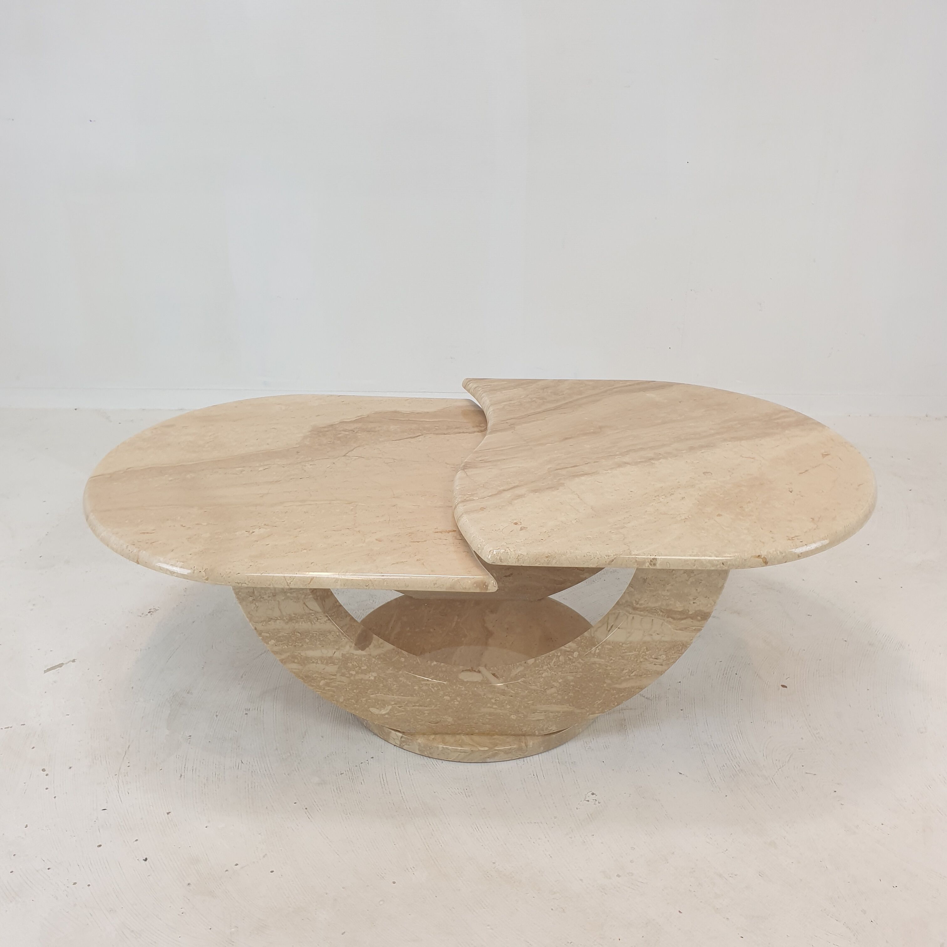 Italian travertine coffee table, 1980s