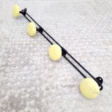 60s yellow wall coat rack 4 pieces