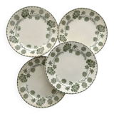 4 assiettes à dessert terre de fer « Géranium » Sarreguemines