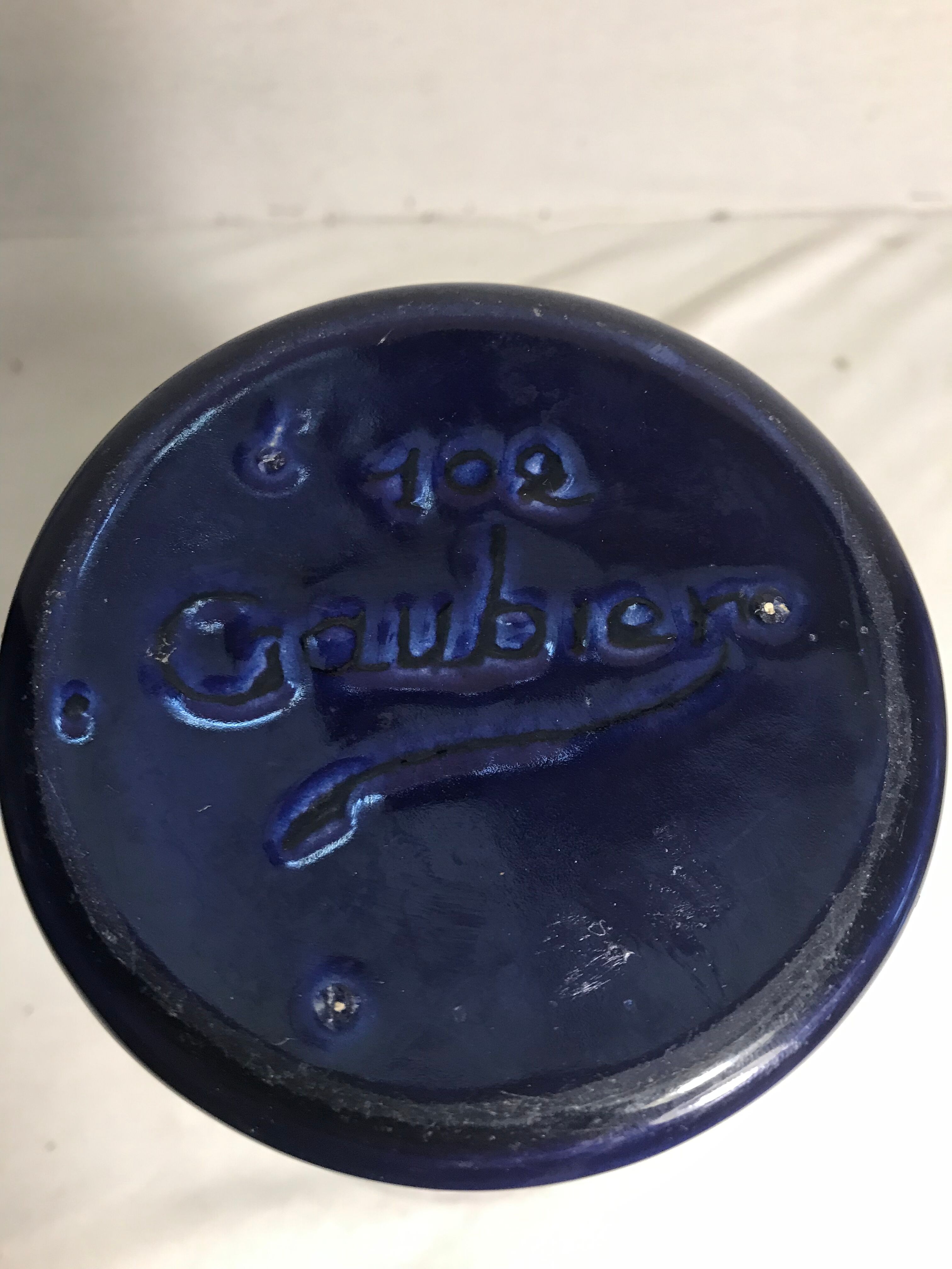 Ancien vase gaubier céramique multicolore années 70 vintage