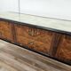 Commode 6 tiroirs en bois, laiton et verre, années 60