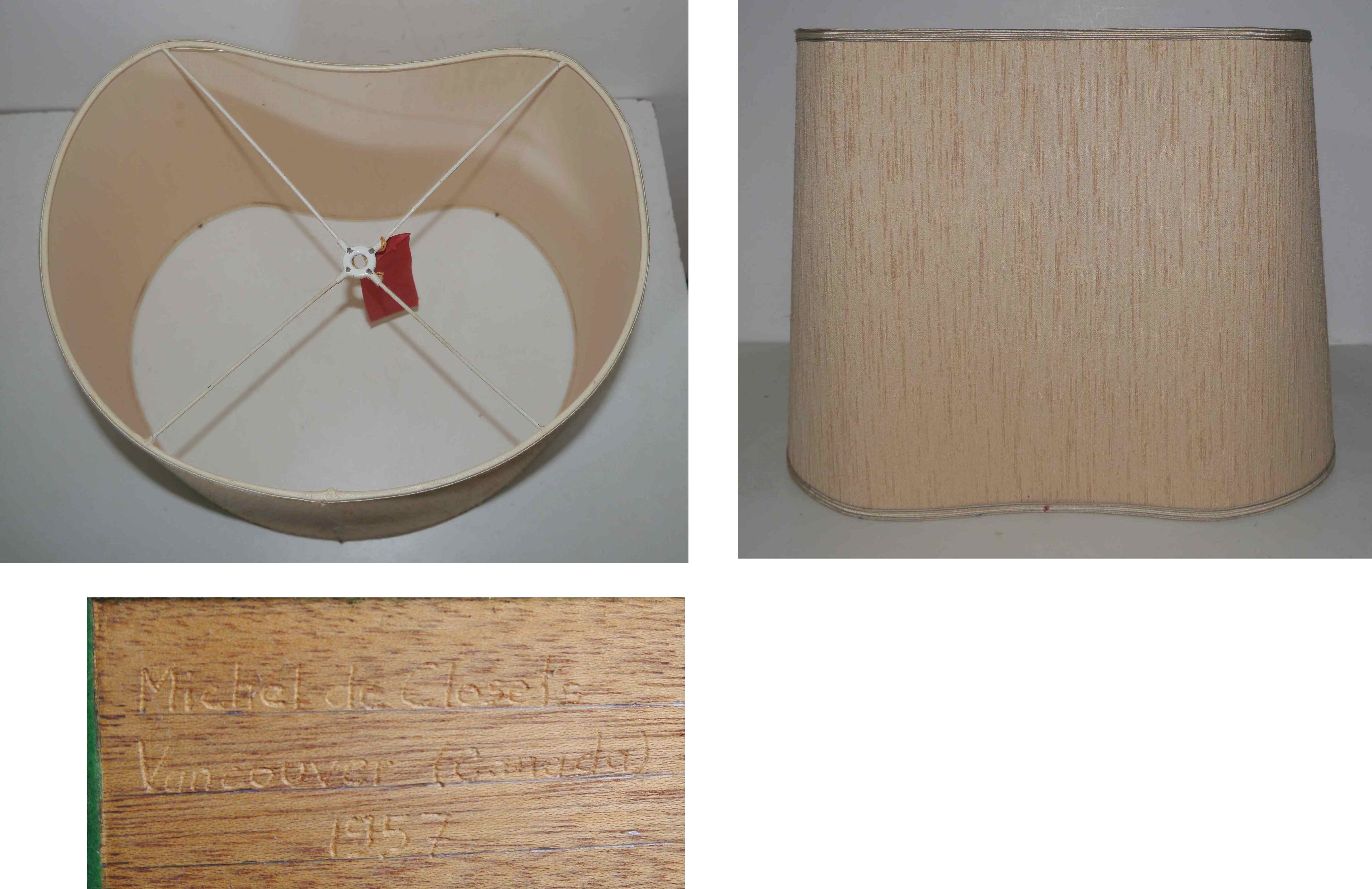 Lamp signed « Michel De Closets - Vancouver (Canada) - 1957 »