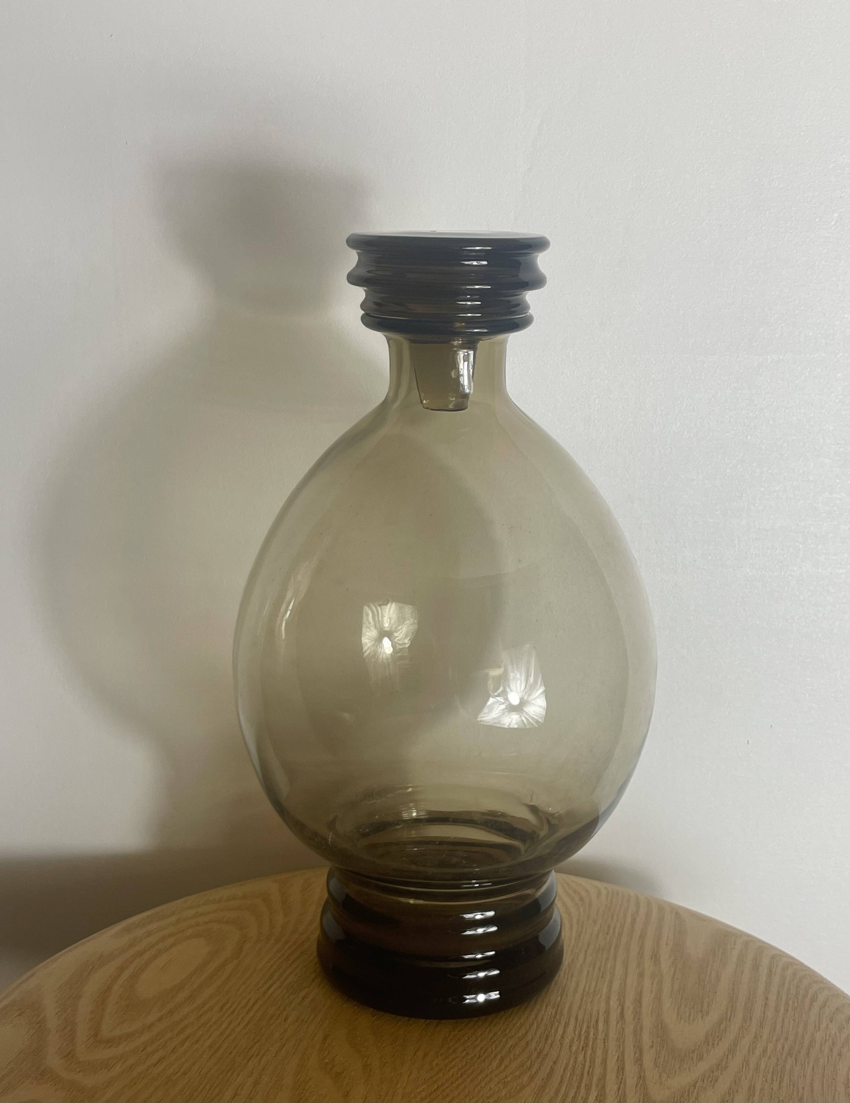 Art Deco smoked glass carafe