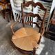 Nanny chair in dark wood and straw